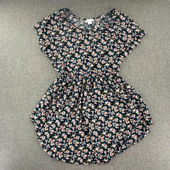 Cotton‎ On Floral Summer Dress Cinched Waist Viscose XS Cap Short Sleeves - Picture 1 of 10